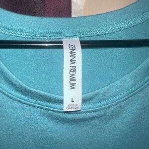 Zenana Premium Light Aqua Tee - L